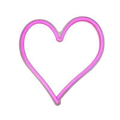 Northlight 13.5" Neon Style LED Lighted Valentine's Day Heart Window Silhouette Sign - Pink