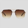 Anna-Kaci Women's Chic Trimmed Octagon Polarized Sunglasses UV400 Protection - 2 of 4