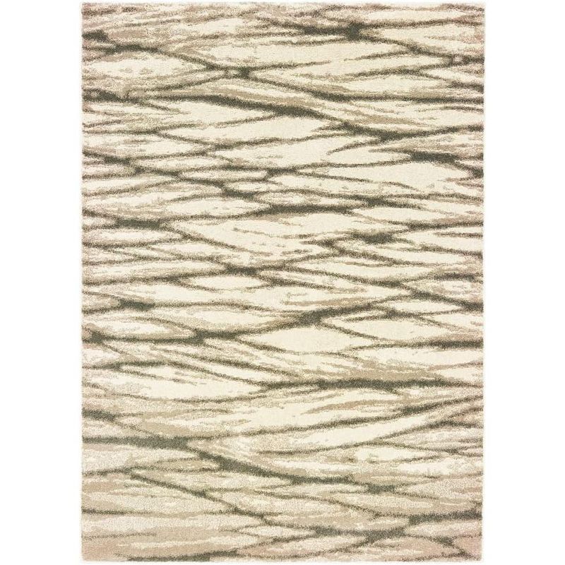 Oriental Weavers Pasargad Home Carson Collection Fabric Ivory/Sand Abstract Pattern- Living Room, Bedroom, Home Office Area Rug, 2' 3" X 7' 6", 1 of 2