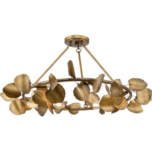 Progress Lighting, Laurel Collection, 6-Light Chandelier, Gold Ombre, Gilded Silver Leaves, Steel - 1 of 3