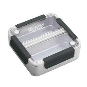 Healthy Human On The Go Bento Lunch Box with Stainless Steel Trays - White - 1 of 4