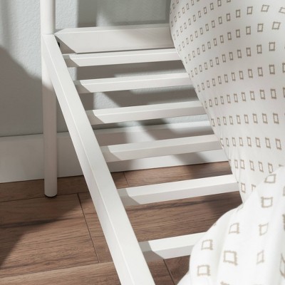 White Twin Metal Platform Bed with Headboard and Drawer