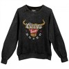 Womens Coors Banquet Rodeo Long Horns Logo Black Mineral Wash Crew Sweatshirt - 3 of 4