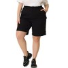 Agnes Orinda Women's Plus Size Above-the-Knee Length Jogger Pocket Track Cargo Shorts - 3 of 4