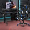 Costway Gaming Computer Desk&Massage Gaming Chair Set w/Monitor Shelf Power Strip - 2 of 4