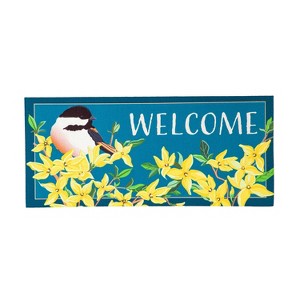 Evergreen Forsythia and Chickadee Sassafras Indoor Outdoor Switch Doormat 1'10"x10" Multicolored - 1 of 1