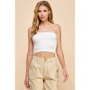 Slickblue Women's Double Layered Tube Top, Ribbed Knit Cropped Sleeveless Shirt, Taupe/Black/Soft White, Size S-L - 4 of 4