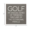Slickblue Funny Golf Quote Wood Sign – Tragedies and Miracles – 7x7 Rustic Wall or Shelf Decor, Color Options - 3 of 3