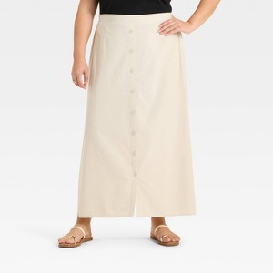 Women's Button-Front Maxi Skirt - Ava & Viv™ - 1 of 3