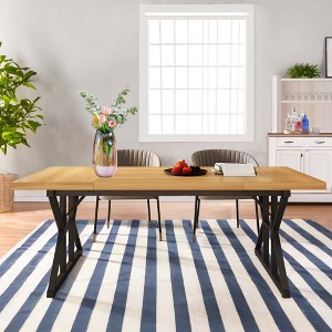 Kumasinova 70.86" Rectangle Dining Table,Modern Kitchen Table with Wood Tabletop,Center Table for Dining Room,Living Room & Office - 1 of 4