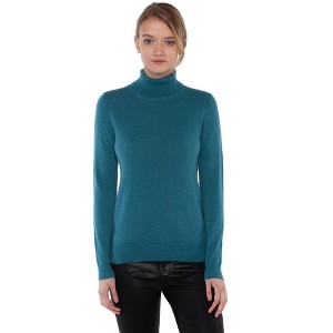 JENNIE LIU Women's 100% Pure Cashmere Long Sleeve Turtleneck Pullover Sweater - 1 of 2