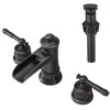 Widespread Brushed Nickel 3-Hole Bathroom Faucet with Pop-Up Drain - 2 of 4