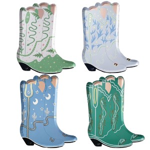Daydream Society - Yeehaw Boot Plates - Pack of 8 Paper Plates, 2 of Each Style - 1 of 2