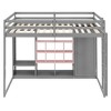 Whisen Twin Size Wood Loft Bed, Smart Storage with Wardrobe, Shelves & Cabinet, Colorful Design - 3 of 4