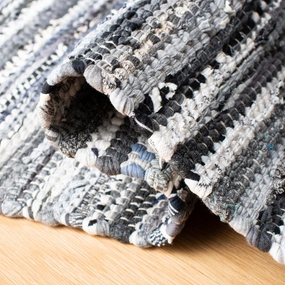 Handmade Gray Stripe Cotton Area Rug 8' x 10'