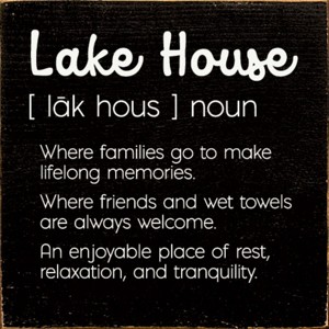 Slickblue Lake House Wood Wall Sign – Rustic 7x7 Décor – Family, Friends & Relaxation Quote, Color Options - 1 of 3