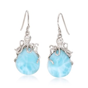 Ross-Simons Larimar Octopus Drop Earrings in Sterling Silver - 1 of 4