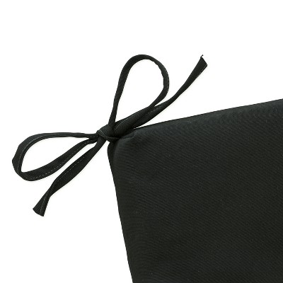 Fortress Black Outdoor Chaise Lounge Cushion with Ties