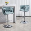 DSVIMOY Counter and Bar Stool Set of 2 Swivel Bar Chairs with Woven Back and Footrest for Kitchen Island, Blue, 27.95"*17.9"*20.08" - 2 of 4