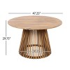 Outdoor 47'' Round Dining Table,Acacia Wood Patio Dining Table for Patio,Backyard,Lawn – The Pop Home - 3 of 4