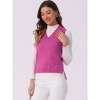 INSPIRE CHIC Women's V Neck Sleeveless Pullover Knit Sweater Vest - 3 of 4