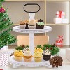 Wooden Decorative Tray Two Tiered Tray Round Serving Tray - 4 of 4