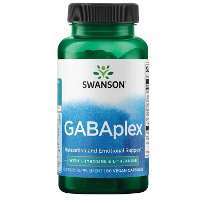 Swanson Gabaplex with L-Tyrosine and L-Theanine 60 Veggie Capsules.