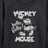 Women's - Disney - Mickey Mouse Hello Folks Lightweight French Terry Wide Neck Long Sleeve Shirt - 2 of 4