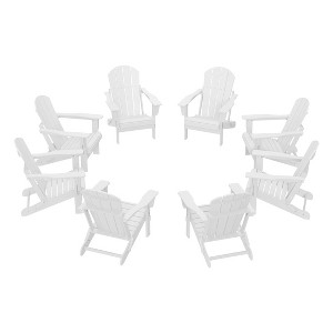 WestinTrends Malibu  HDPE Outdoor Folding Poly Adirondack Chair (Set of 8) - 1 of 4
