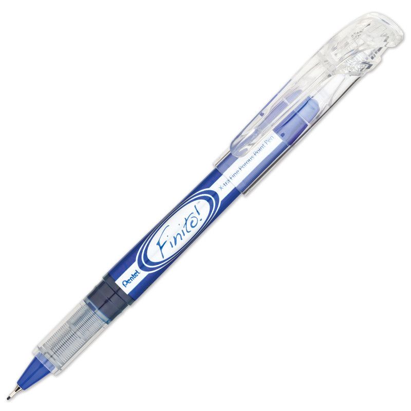 Pentel FINITO! Porous Point Pen, Extra Fine Point, Blue, Pack of 12, 1 of 2
