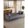CAVINAS American Retro Velvet Upholstered Loveseat Sofa, Modern Convertible Sofa, Velvet Couch for Living Room, Bedroom, Office - 3 of 4