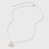Silver Plated Three Tone Cubic Zirconia Double Heart Pendant Necklace - Silver/Gold: Brass, 19" Length, Gift Box - 3 of 4