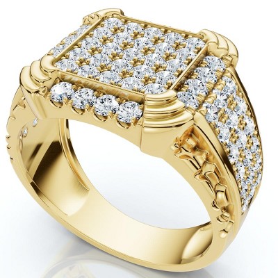 Pompeii3 2Ct Men's Diamond Ring in 14k Gold Lab Created