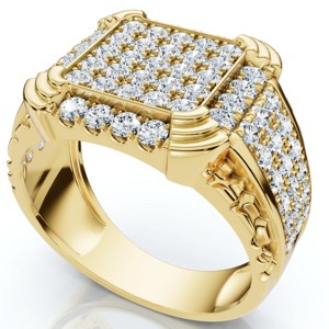 Pompeii3 2Ct Men's Diamond Ring in 14k Gold Lab Created - 1 of 4