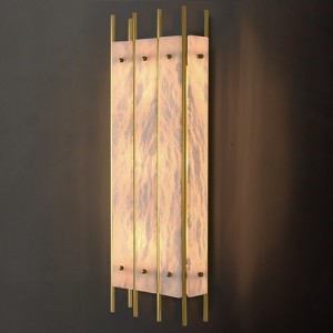 CityFurn 24" Modern Rectangle Wall Sconce Alabaster Bathroom Vanity Lights - 1 of 4