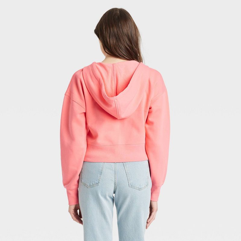 Women's Cropped Hooded Zip-Up Sweatshirt - Universal Thread™, 3 of 11