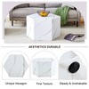 GlasFlength Coffee Tables, Modern Coffee Table with Complex Texture Patterns, Stylish and Durable Design for Living Room, Patio, White, 27"*27"*16.5" - 2 of 4