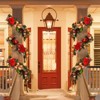Christmas Garland, Prelit 6FT Battery Operated Xmas Garland with Timer - Red Gold Baubles, Pinecones, Berries, Poinsettia for Indoor Outdoor Decor - 4 of 4
