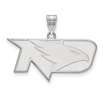 Black Bow Jewelry 14k White Gold North Dakota Fighting Hawks NCAA Medium Pendant