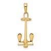 Black Bow Jewelry 14k Yellow Gold Stockless Anchor Pendant - 3 of 4