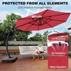 Outdoor Large Round Aluminum Offset Umbrella, Heavy Duty Offset Umbrella With 360¡ãRotation, Offset Patio Cantilever UmbrellaS With Base Included - 4 of 4
