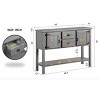 48'' Solid Wood Sideboard Buffet Table with Drawers & Bottom Shelf,Retro Console for Kitchen Dining Entryway-Baofuwish - 4 of 4