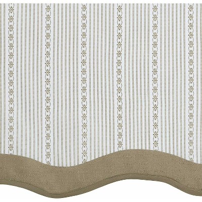Farmhouse Striped Linen Rod Pocket Kitchen Curtain Set