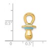 Black Bow Jewelry 14k Yellow Gold with Blue Enamel 3D Pacifier Pendant, 9 x 16mm - 3 of 4