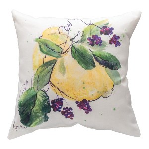 18" Pillow – Lemons and Berries Print Climaweave Fabric by Manual Woodworkers and Weavers - 1 of 3