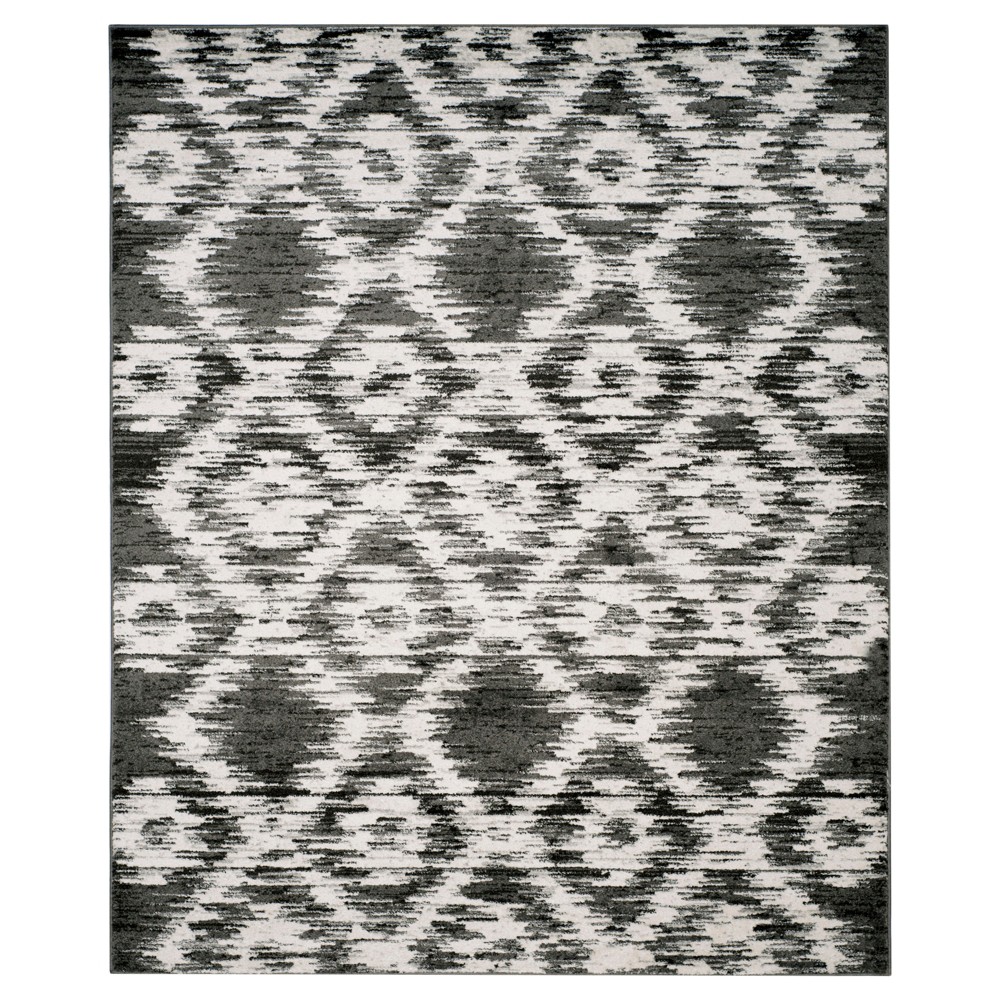 8'x10' Sandee Geometric Area Rug Charcoal/Ivory - Safavieh