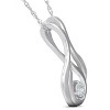 Pompeii3 Solitaire 1/10 Ct Diamond Pendant Necklace 10K White Gold - 3 of 4