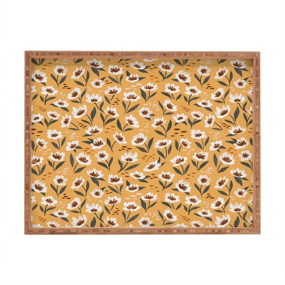 Alisa Galitsyna Linocut Forest Rectangular Tray - Deny Designs