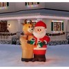 Home Accents Holiday 8FT Animated Santa and Reindeer "Cheers" Christmas Inflatable - 2 of 4