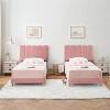 Upholstered Platform Bed with Wave Headboard for Girls/Boys/Kids, Easy Assembly, Wooden Slats Support, No Box Spring Needed - 3 of 4